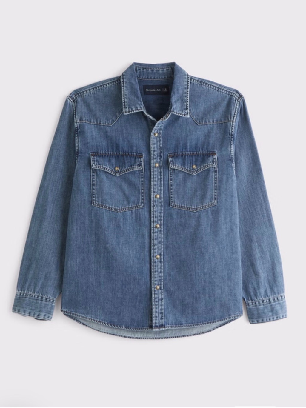 Abercrombie & Fitch Blue Denim Button-Down Shirt
